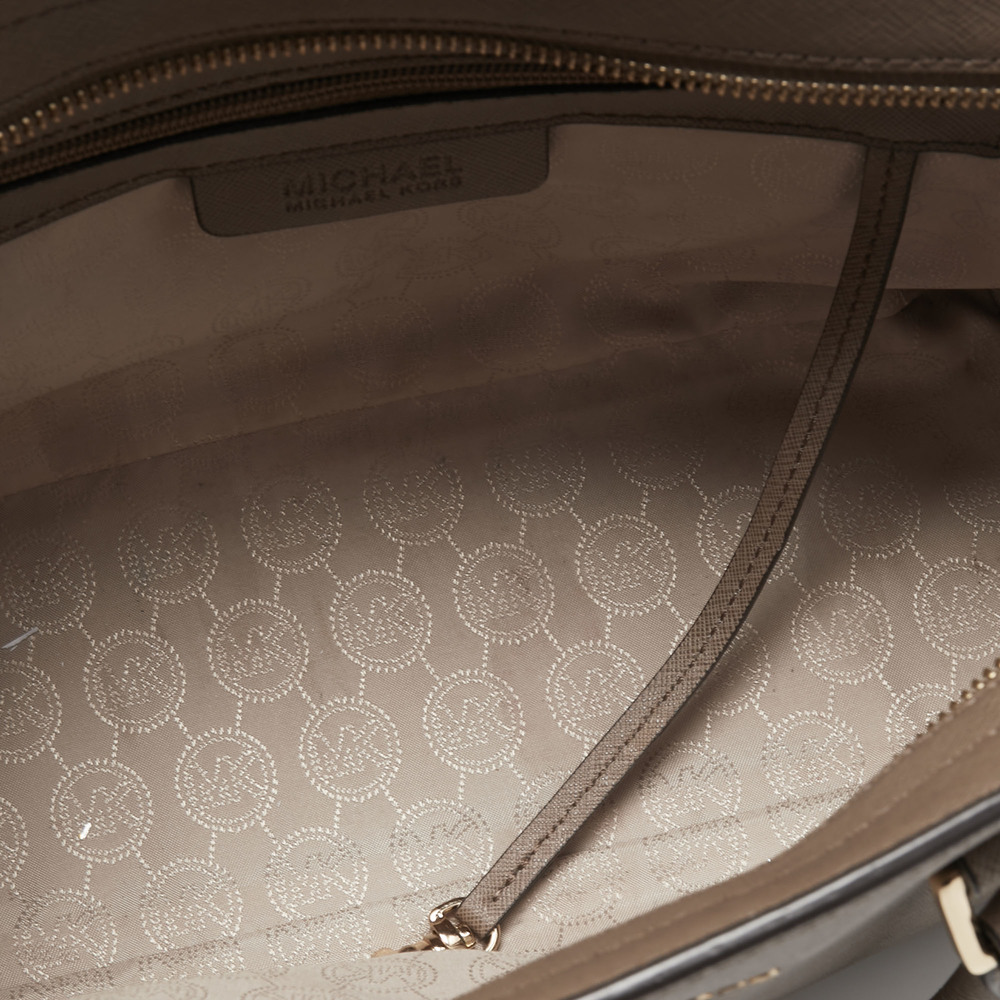 MICHAEL MICHAEL KORS Dark Beige Saffiano Leather Medium Selma Tote - Picture 7 of 8